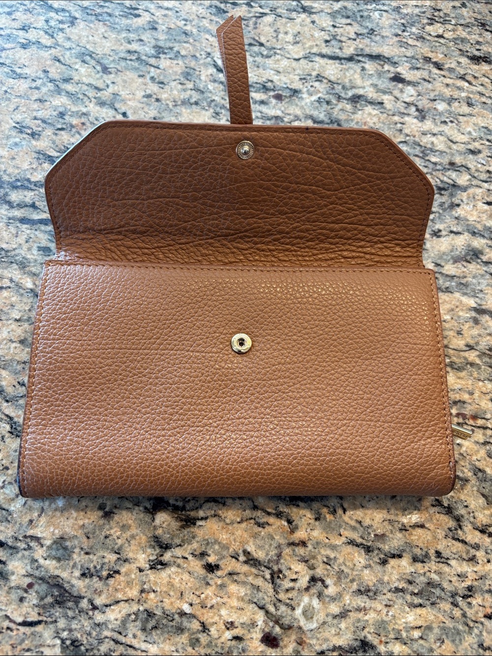 Pebbled Tan Leather Buckle-Accent Wallet - Picture 3 of 8